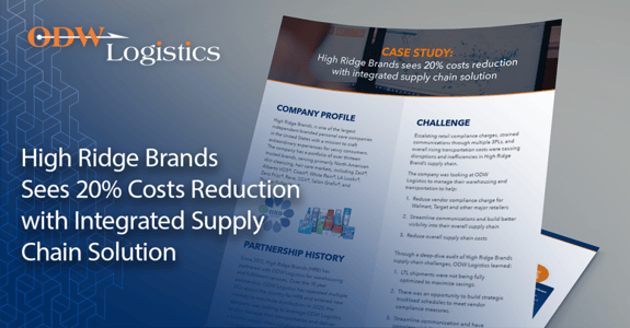 High Ridge Brands Sees 20% Costs Reduction with Integrated Supply Chain Solution