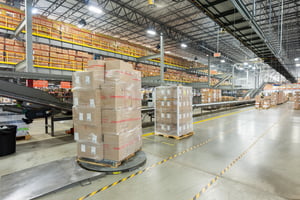 Pallets being shrink wrapped